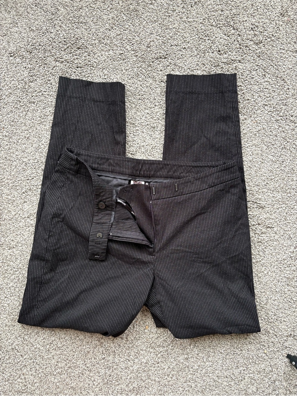 Anne Klein Black Pinstripe Women's Dress Pants